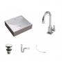 Imagem de Kit Cuba Q39 com Torneira Luxo 1195 Metal e Válvula Click 1 1/2 e Sifão PVC e Flexível Compace