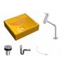 Imagem de Kit Cuba Q39 com Torneira Pratika 1060 Metal e Válvula Click 1"B Sifão Cromado e Flexível Compace