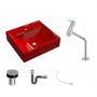 Imagem de Kit Cuba Q39 com Torneira Pratika 1060 Metal e Válvula Click 1"B Sifão Cromado e Flexível Compace