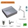 Imagem de Kit Cuba Q39 com Torneira Pratika 1060 Metal e Válvula Click 1 Pol. 1/2 Sifão Cromado e Flexível Compace