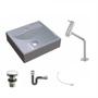 Imagem de Kit Cuba Q39 com Torneira Pratika 1060 Metal e Válvula Click 1 Pol. 1/2 Sifão Cromado e Flexível Compace