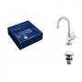 Imagem de Kit Cuba Q395 com Torneira 1198 Metal e Válvula Click 1 1/2" Compace