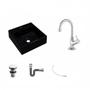 Kit Cuba Q395 com Torneira 1198 Metal e Válvula Click 1 1/2" e Sifão Cromado e Flexível Compace Imagem de Kit Cuba Q395 com Torneira 1198 Metal e Válvula Click 1 1/2" e Sifão Cromado e Flexível Compace