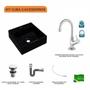 Kit Cuba Q395 com Torneira 1198 Metal e Válvula Click 1 1/2" e Sifão Cromado e Flexível Compace Imagem de Kit Cuba Q395 com Torneira 1198 Metal e Válvula Click 1 1/2" e Sifão Cromado e Flexível Compace