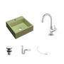 Imagem de Kit Cuba Q395 com Torneira 1198 Metal e Válvula Click 1 1/2" e Sifão Pvc e Flexível Compace