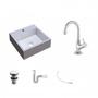 Imagem de Kit Cuba Q395 com Torneira 1198 Metal e Válvula Click 1 1/2" e Sifão Pvc e Flexível Compace