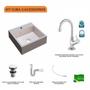 Imagem de Kit Cuba Q395 com Torneira 1198 Metal e Válvula Click 1"G Sifão PVC e Flexível Compace
