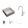 Imagem de Kit Cuba Q395 com Torneira 1198 Metal e Válvula Click 1"G Sifão PVC e Flexível Compace