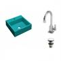 Imagem de Kit Cuba Q395 com Torneira Luxo 1195 e Válvula Click 1 Polegada G Compace