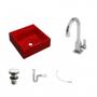 Imagem de Kit Cuba Q395 com Torneira Luxo 1195 Metal e Válvula Click 1 1/2" e Sifão Pvc e Flexível Compace