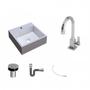 Imagem de Kit Cuba Q395 com Torneira Luxo 1195 Metal e Válvula Click 1"B e Sifão Cromado e Flexível Compace