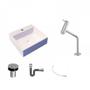 Imagem de Kit Cuba Q395 Torneira Pratika 1060 Metal Válvula Click 1 Polegada B Sifão Cromado Flexível Compace