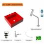 Imagem de Kit Cuba Q395 Torneira Pratika 1060 Metal Válvula Click 1 Polegada G Sifão Flexível PVC Compace