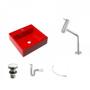 Imagem de Kit Cuba Q395 Torneira Pratika 1060 Metal Válvula Click 1 Polegada G Sifão Flexível PVC Compace