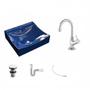 Imagem de Kit Cuba Q440 com Torneira 1198 Metal e Válvula Click 1 Pol. Sifão PVC e Flexível Compace