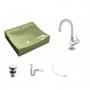 Imagem de Kit Cuba Q440 com Torneira 1198 Metal e Válvula Click 1 Pol. Sifão PVC e Flexível Compace