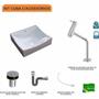 Imagem de Kit Cuba Q440 com Torneira Pratika 1060 Metal e Válvula Click 1"B Sifão Cromado e Flexível Compace