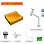 Imagem de Kit Cuba Q440 com Torneira Pratika 1060 Metal e Válvula Click 1"B Sifão PVC e Flexível Compace
