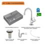 Imagem de Kit Cuba Q45 C/Torneira 1198 Metal + Válvula 1'' (2,6cm) + Sifão Pvc + Flexível