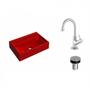 Imagem de Kit Cuba Q45 com Torneira 1198 Metal e Válvula Click 1"B Pol. Compace