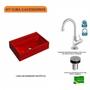 Imagem de Kit Cuba Q45 com Torneira 1198 Metal e Válvula Click 1"B Pol. Compace