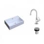 Imagem de Kit Cuba Q45 com Torneira 1198 Metal e Válvula Click 1"B Pol. Compace