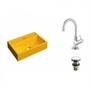 Imagem de Kit Cuba Q45 com Torneira 1198 Metal e Válvula Click 1 Pol. 1/2 Compace