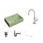 Imagem de Kit Cuba Q45 com Torneira 1198 Metal e Válvula Click 1 Pol. Sifão Cromado e Flexível Compace