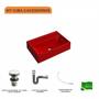 Imagem de Kit Cuba Q45 com Válvula Click 1.1/2" e Sifão Cromado e Flexível Compace
