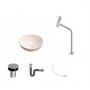 Imagem de Kit Cuba R30 com Torneira Link 1062 Metal e Válvula Click 1 Polegada B e Sifão Cromado e Flexível Co