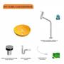 Imagem de Kit Cuba R30 com Torneira Link 1062 Metal e Válvula Click 1 Polegada B e Sifão Pvc e Flexível Compac
