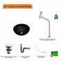 Imagem de Kit Cuba R30 com Torneira Link 1062 Metal e Válvula Click 1 Polegada e Meia e Sifão Cromado e Flexív