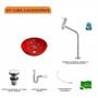 Imagem de Kit Cuba R30 com Torneira Link 1062 Metal e Válvula Click 1 Polegada e Meia e Sifão Pvc e Flexível C