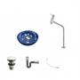 Imagem de Kit Cuba R30 com Torneira Link 1062 Metal e Válvula Click 1 Polegada G e Sifão Cromado e Flexível Co