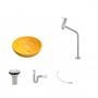 Imagem de Kit Cuba R35 com Torneira Link 1062 Metal e Válvula 1 Polegada e Sifão Pvc e Flexível Compace
