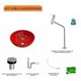 Imagem de Kit Cuba R35 com Torneira Link 1062 Metal e Válvula Click 1 Polegada B e Sifão Pvc e Flexível Compac