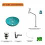 Imagem de Kit Cuba R35 com Torneira Link 1062 Metal e Válvula Click 1 Polegada e meia e Sifão Cromado e Flexív