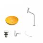 Imagem de Kit Cuba R35 com Torneira Link 1062 Metal e Válvula Click 1 Polegada e meia e Sifão Pvc e Flexível C