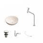 Imagem de Kit Cuba R35 com Torneira Link 1062 Metal e Válvula Click 1 Polegada e meia e Sifão Pvc e Flexível C