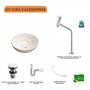 Imagem de Kit Cuba R35 com Torneira Link 1062 Metal e Válvula Click 1 Polegada e meia e Sifão Pvc e Flexível C