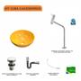 Imagem de Kit Cuba R35 com Torneira Link 1062 Metal e Válvula Click 1 Polegada G e Sifão Cromado e Flexível Co