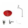 Imagem de Kit Cuba R35 com Torneira Link 1062 Metal e Válvula Click 1 Polegada G e Sifão Cromado e Flexível Co