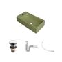 Imagem de Kit Cuba Rl545 Roma com Válvula Click e Sifão e Flexível Verde Acqua