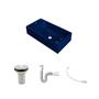 Imagem de Kit Cuba Rl545 Roma com Válvula Metal e Sifão com Flexível Azul Escuro