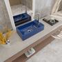 Imagem de Kit Cuba Rl545 Roma com Válvula Metal e Sifão com Flexível Azul Escuro