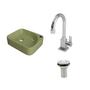 Imagem de Kit Cuba Ro36 Cross com Torneira Luxo e Válvula Metal Verde Acqua