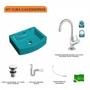 Imagem de Kit Cuba RT41 com Torneira 1198 Metal e Válvula Click 1 Polegada e Meia e Sifão Pvc e Flexível Compa