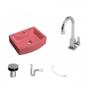 Imagem de Kit Cuba RT41 com Torneira Luxo 1195 Metal e Válvula Click 1 Polegada B e Sifão Pvc e Flexível Compa