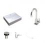 Imagem de Kit Cuba Rt49 com Torneira Luxo 1195 Metal e Válvula Click 1 Polegada B e Sifão PVC e Flexível Compa