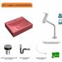 Imagem de Kit Cuba RT49 com Torneira Pratika 1060 Metal e Válvula Click 1 Polegada B e Sifão Cromado e Flexíve